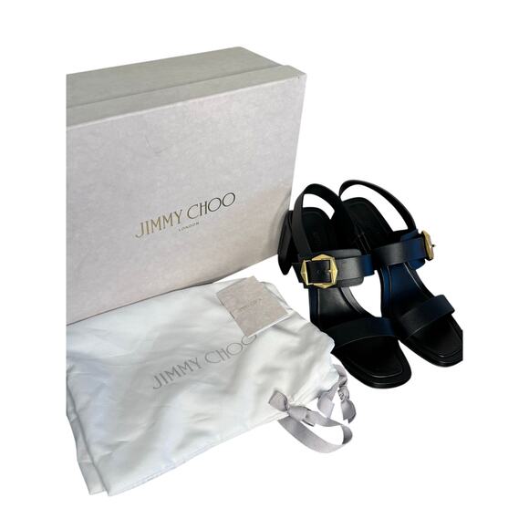 Jimmy Choo NIB Hawke 70mm Buckled Sandals in Black Size 39 - Picture 3 of 12